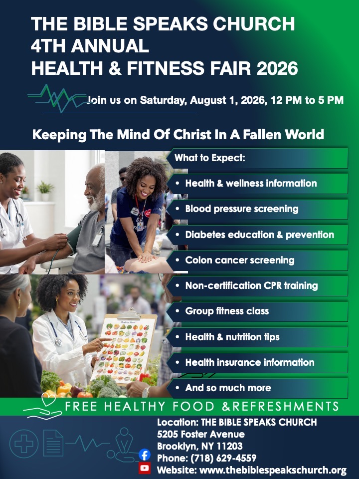 Brochure: The Bible Speaks Church 4th Annual Health & Fitness Fair 2026